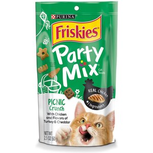Friskies Party Mix Crunch Picnic Cat Treats, 2.1-oz bag, bundle of 2