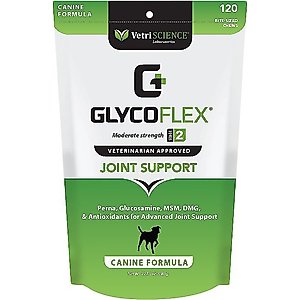 VetriScience GlycoFlex II Chicken Liver Flavored Soft Chews Joint Supplement for Dogs, 240 count