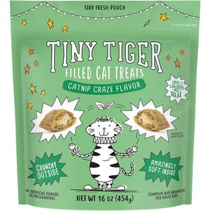 Tiny Tiger Catnip Flavor Soft & Crunchy Cat Treats 16-oz bag bundle of 2