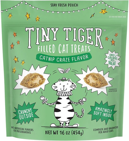 Tiny Tiger Catnip Flavor Soft & Crunchy Cat Treats 16-oz bag, pack of 4 slide 1 of 5