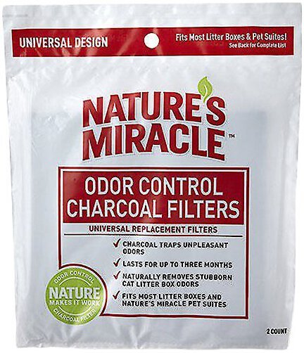 Nature's Miracle Just For Cats Odor Control Universal Charcoal Filter, 2-pack, bundle of 2 slide 1 of 4