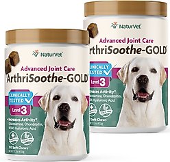 NaturVet Advanced Care ArthriSoothe-GOLD Soft Chews Joint Supplement for Cats & Dogs, 360 count
