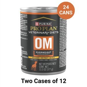 Purina Pro Plan Veterinary Diets OM Overweight Management Wet Dog Food, 13.3-oz, case of 12, bundle of 2