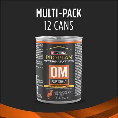 Show full view: Purina Pro Plan Veterinary Diets OM Overweight Management Wet Dog Food, 13.3-oz, case of 24 slide 4 of 12