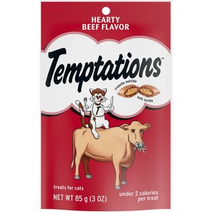 Temptations Hearty Beef Flavor Cat Treats, 3-oz bag, bundle of 6