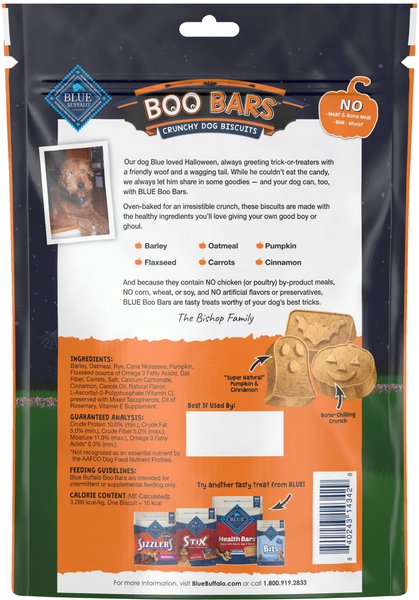 Blue Buffalo Red White & Blue Bars Oatmeal & Cinnamon Crunchy Dog Treat, 11-oz bag