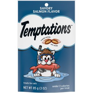 Temptations Savory Salmon Flavor Cat Treats, 3-oz bag, bundle of 4