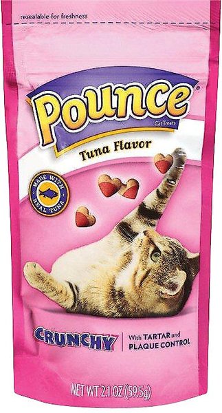 Pounce Crunchy Tuna Flavor Cat Treats, 2.1-oz bag, bundle of 4 slide 1 of 1