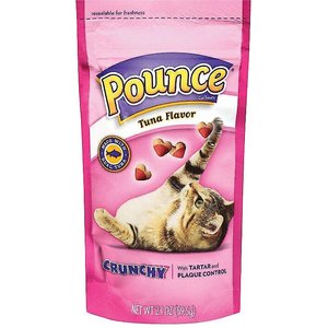 Pounce Crunchy Tuna Flavor Cat Treats, 2.1-oz bag, bundle of 4