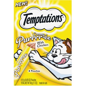 Temptations Creamy Puree with Chicken Lickable Cat Treats, 0.425-oz pouch, 8 count