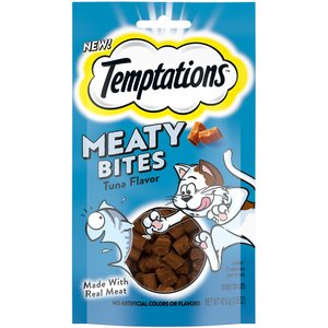 Temptations Meaty Bites Tuna Flavor Cat Treats, 1.5-oz pouch, 1.5-oz pouch, bundle of 6