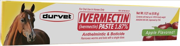 Durvet Ivermectin Paste 1.87% Apple Flavor Horse Dewormer, 6.08-gm tube, 2 count slide 1 of 1