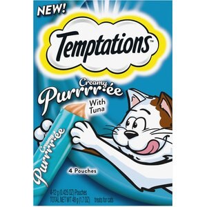 Temptations Creamy Puree with Tuna Lickable Cat Treats, 0.425-oz pouch, 8 count