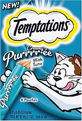Temptations Creamy Puree with Tuna Lickable Cat Treats, 0.425-oz pouch, 24 count