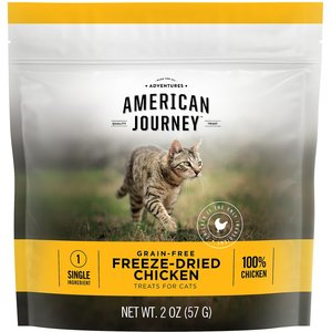 American Journey Chicken Flavor Grain-Free Freeze-Dried Cat Treats 2-oz bag bundle of 4