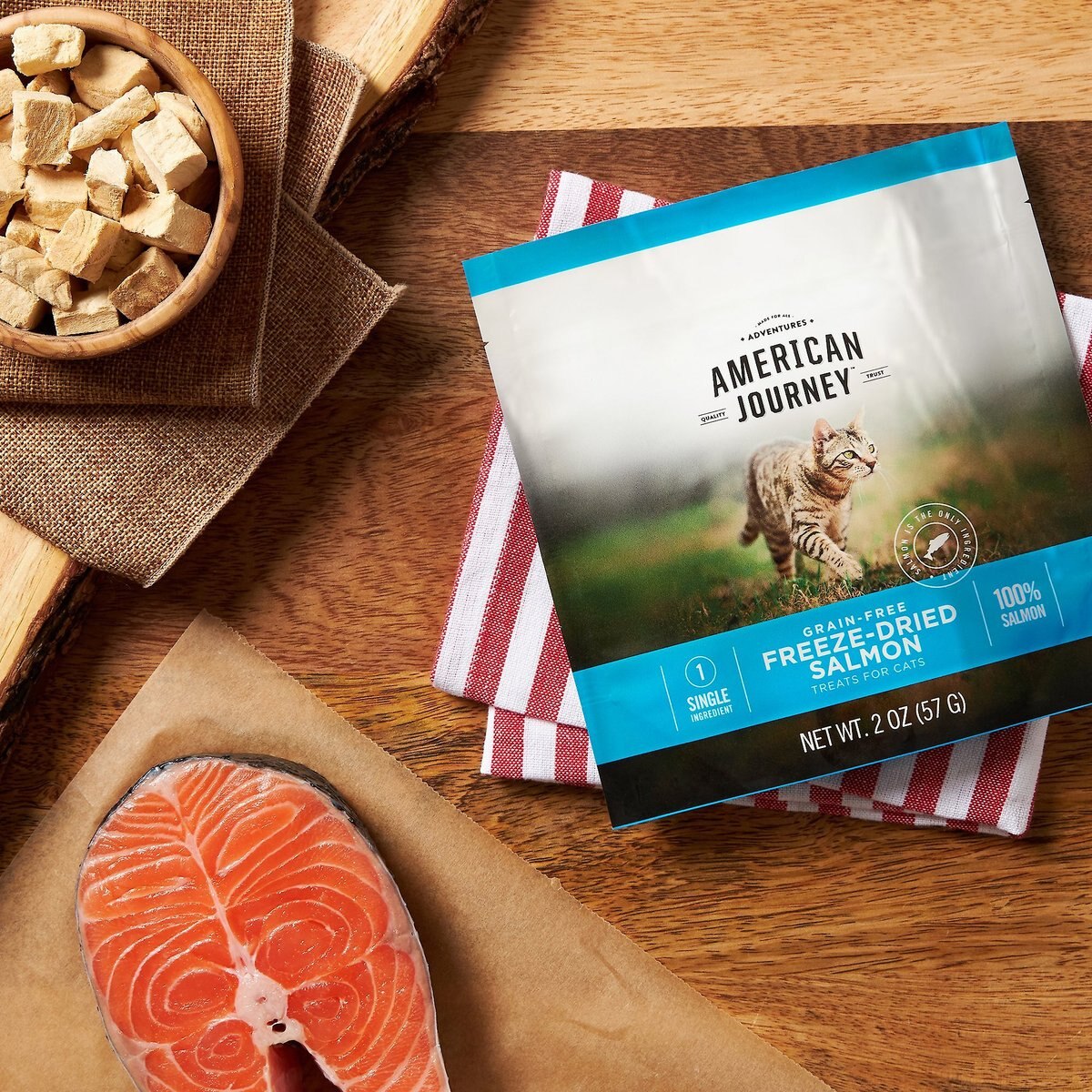 AMERICAN JOURNEY Salmon Flavor GrainFree FreezeDried Cat Treats 2oz