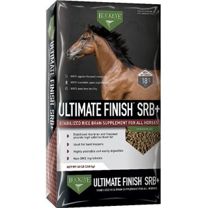 Buckeye Nutrition Ultimate Finish SRB+ Stabilized Rice Bran Pellets Horse Supplement, 30-lb bag, bundle of 3