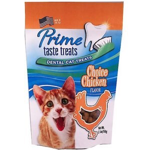 Prime Taste Treats Dental Choice Chicken Flavor Cat Treats, 2.1-oz bag, bundle of 4