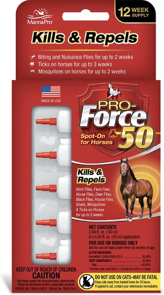 FORCE Pro-Force 50 Equine Spot-On Fly, Tick & Mosquito Repellent Horse Spray, 24 count slide 1 of 2