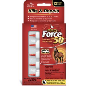 FORCE Pro-Force 50 Equine Spot-On Fly, Tick & Mosquito Repellent Horse Spray, 24 count