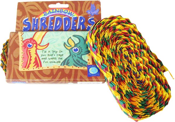 Planet Pleasures Zig Zag Rainbow Shredder Bird Toy, Small slide 1 of 1