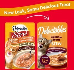 Hartz Delectables Stew Senior 15+ Chicken & Tuna Lickable Cat Treat, 1.4-oz, case of 24 slide 2 of 8