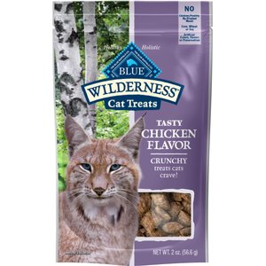 Blue Buffalo Wilderness Chicken Formula Crunchy Grain-Free Cat Treats, 2-oz bag, pack of 4