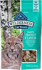 Blue Buffalo Wilderness Trout Formula Crunchy Grain-Free Cat Treats, 2-oz bag, pack of 4