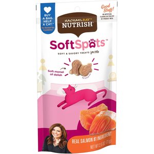 Rachael Ray Nutrish Soft Spots Salmon Soft & Savory Cat Treats, 2.5-oz pouch, 2.5-oz pouch, bundle of 4
