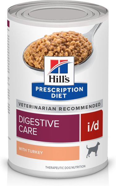 Hill's Prescription Diet i/d Digestive Care with Turkey Wet Dog Food, 13-oz, case of 12, bundle of 2 slide 1 of 10