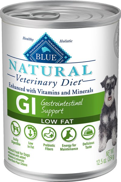 Blue Buffalo Natural Veterinary Diet GI Gastrointestinal Support Low Fat Grain-Free Wet Dog Food, 12.5-oz, case of 24 slide 1 of 8