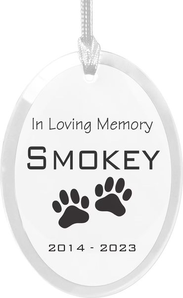 Frisco "In Loving Memory" Paw Glass Personalized Ornament slide 1 of 7
