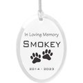 Frisco "In Loving Memory" Paw Glass Personalized Ornament
