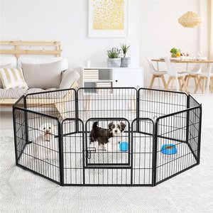 Yaheetech Wire Dog & Cat Playpen, Black, 24-inch