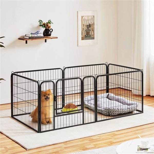 YAHEETECH Heavy Duty Wire Dog & Cat Playpen, Black, 24inch