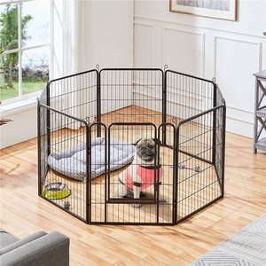 Yaheetech 8-Panel Wire Dog & Cat Exercise Playpen, 32-in