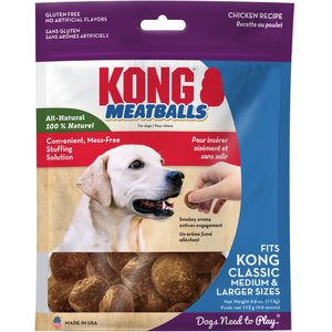 KONG Meatballs Grain-Free Chicken Dog Treats, 4-oz bag