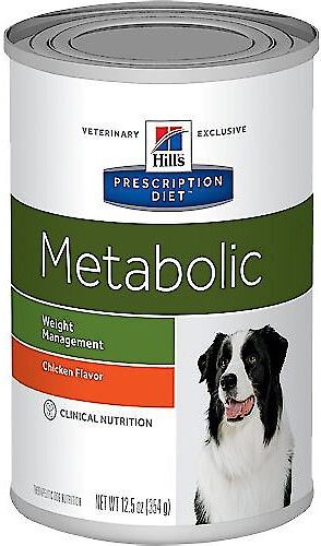 Hill's Prescription Diet Metabolic Weight Management Chicken Flavor Canned Dog Food, 13-oz, case of 12, bundle of 2 slide 1 of 11