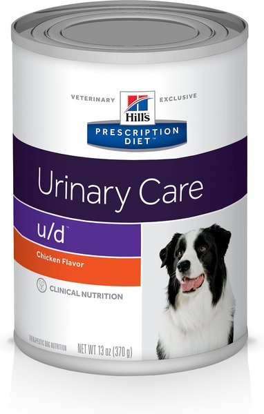 Hill's Prescription Diet u/d Urinary Care Chicken Flavor Wet Dog Food, 13-oz, case of 12, bundle of 2 slide 1 of 9