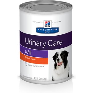 Hill's Prescription Diet u/d Urinary Care Chicken Flavor Wet Dog Food, 13-oz, case of 24