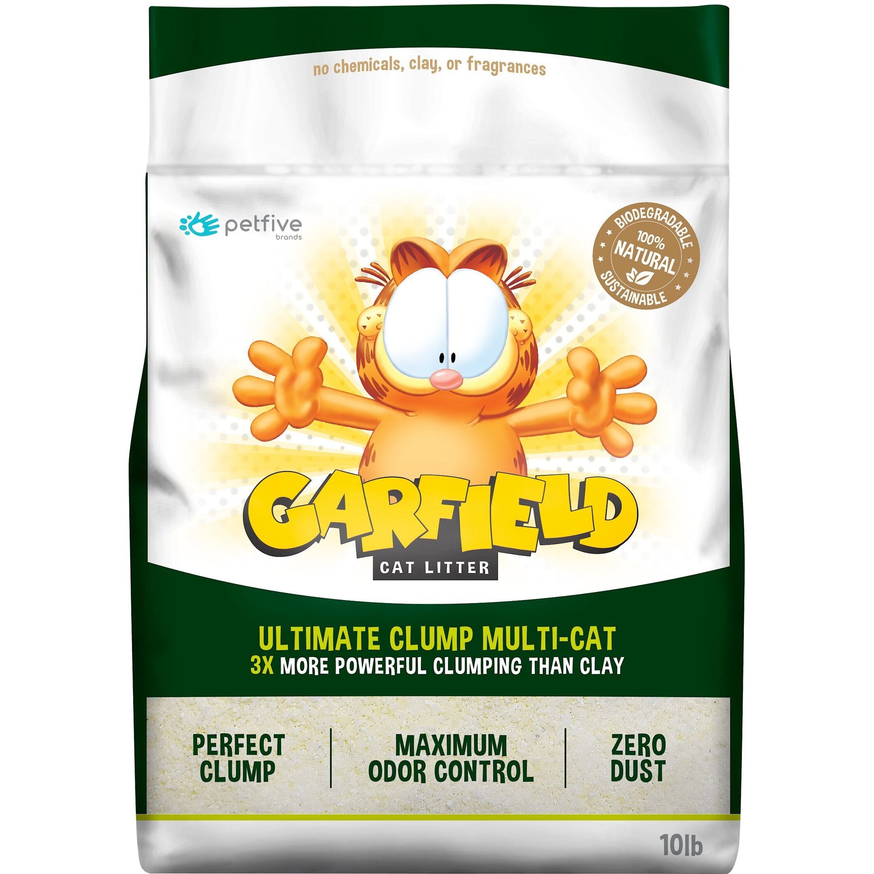GARFIELD CAT LITTER Super Clump Unscented Clumping Corn Cat Litter, 10