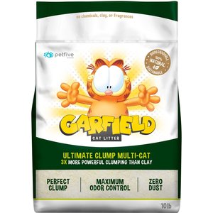 Garfield Cat Litter Super Clump Unscented Clumping Corn Cat Litter, 10-lb bag, bundle of 4