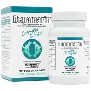 Nutramax Denamarin Chewable Tablets with S-Adenosylmethionine (SAMe) & Silybin Liver Health Supplement for Dogs, 60 count