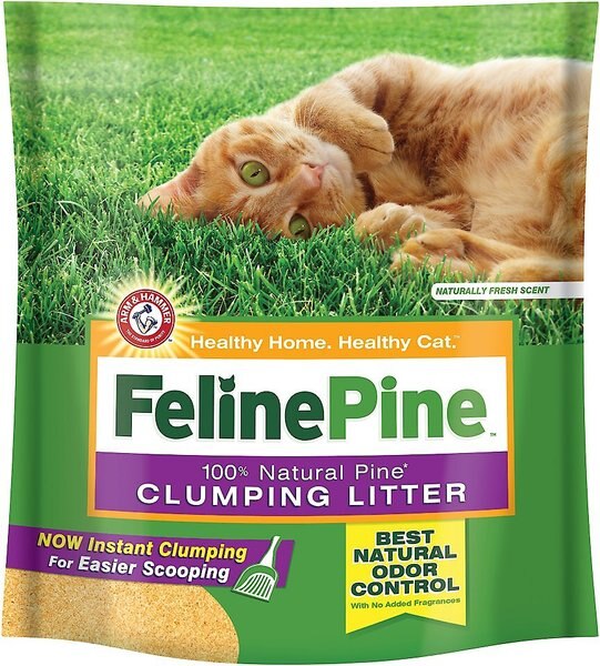 FELINE PINE Scoop Unscented Clumping Wood Cat Litter, 14lb bag, bundle