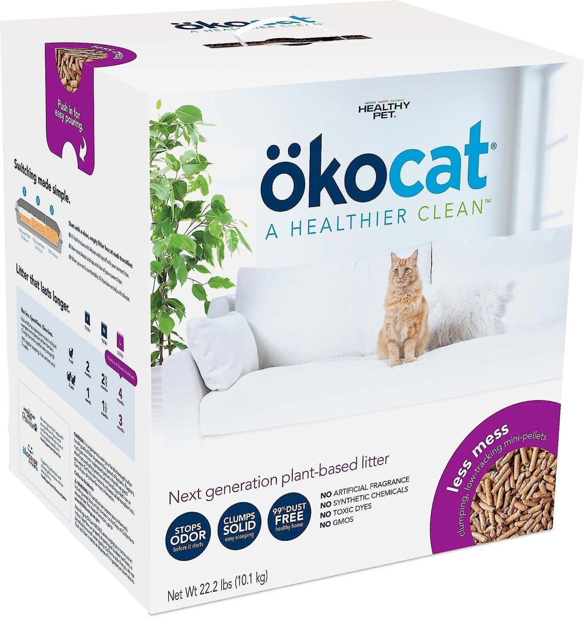 Okocat Mini Pellets Unscented Clumping Wood Cat Litter