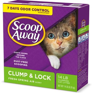 Scoop Away Clump & Lock Scented Clumping Clay Cat Litter, 14-lb box, bundle of 3