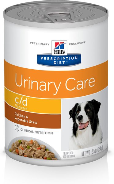Hill's Prescription Diet c/d Multicare Urinary Care Chicken & Vegetable Stew Flavor Wet Dog Food, 12.5-oz, case of 12, bundle of 2 slide 1 of 11