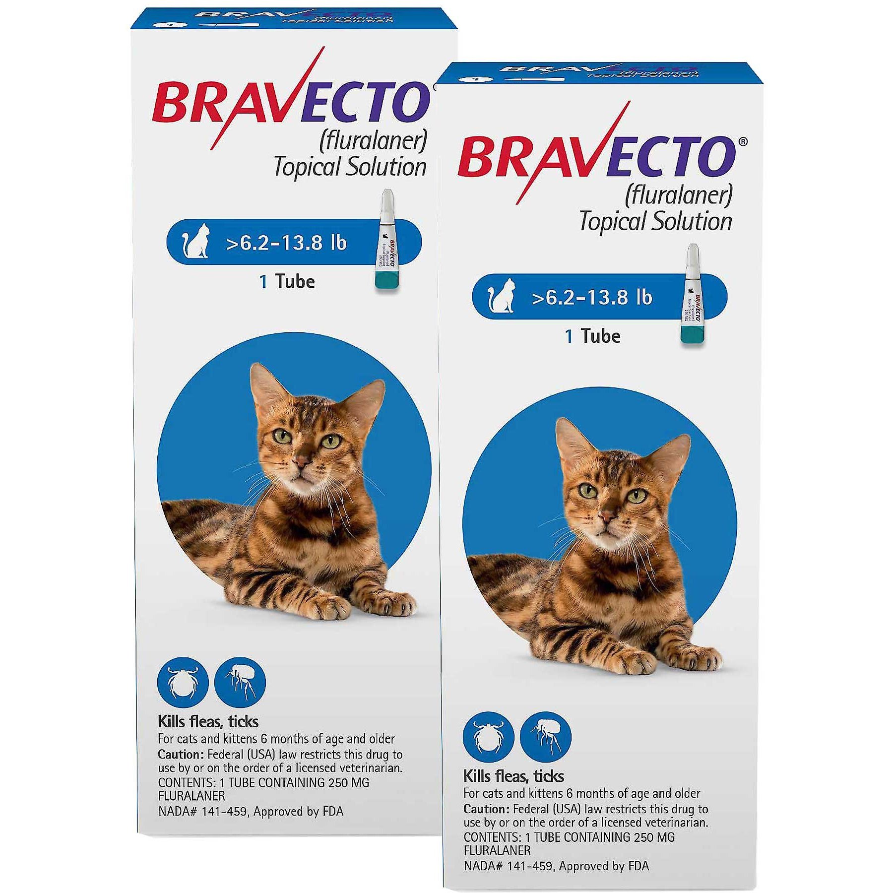 BRAVECTO Topical Solution for Cats 6.2 13.8 lbs Blue Box 1 Dose 12 wks. supply Chewy