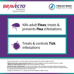 Bravecto Topical Solution for Cats, 6.2-13.8 lbs, (Blue Box), 2 Doses (24-wks. supply) slide 2 of 7