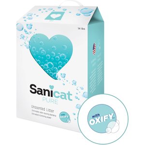 Sanicat Oxify Pure Unscented Clumping Clay Cat Litter, 14-lb box, bundle of 2